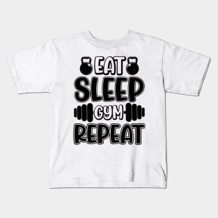 Eat sleep gym Repeat Kids T-Shirt